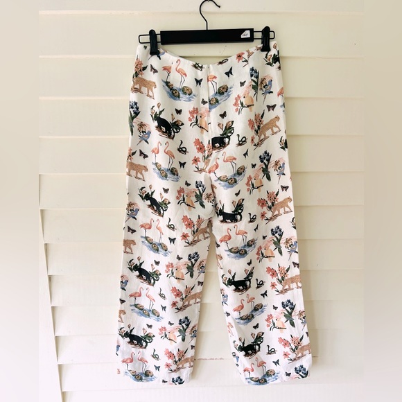 Reformation 100% linen pants safari animal print size 6 - Picture 8 of 12